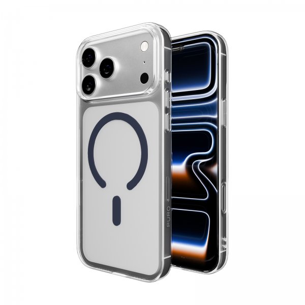Puro iPhone 17 Pro Max Deksel Lite Mag Transparent Blå