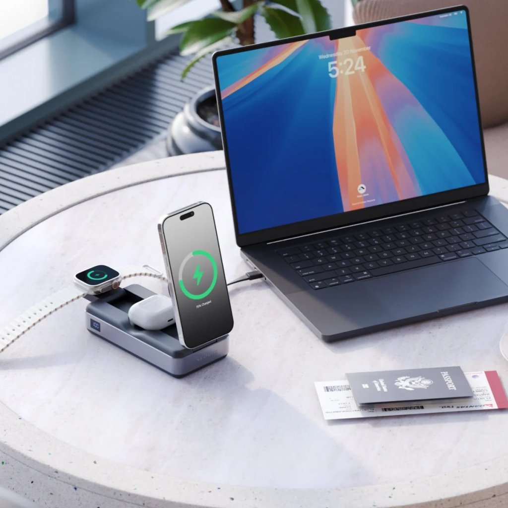 Alogic Powerbank Roam 21 000mAh 6-in-1 Qi2 100W USB-C Svart