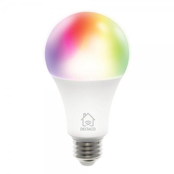 Deltaco Smart Home RGB LED-lampe E27 WiFi 9W