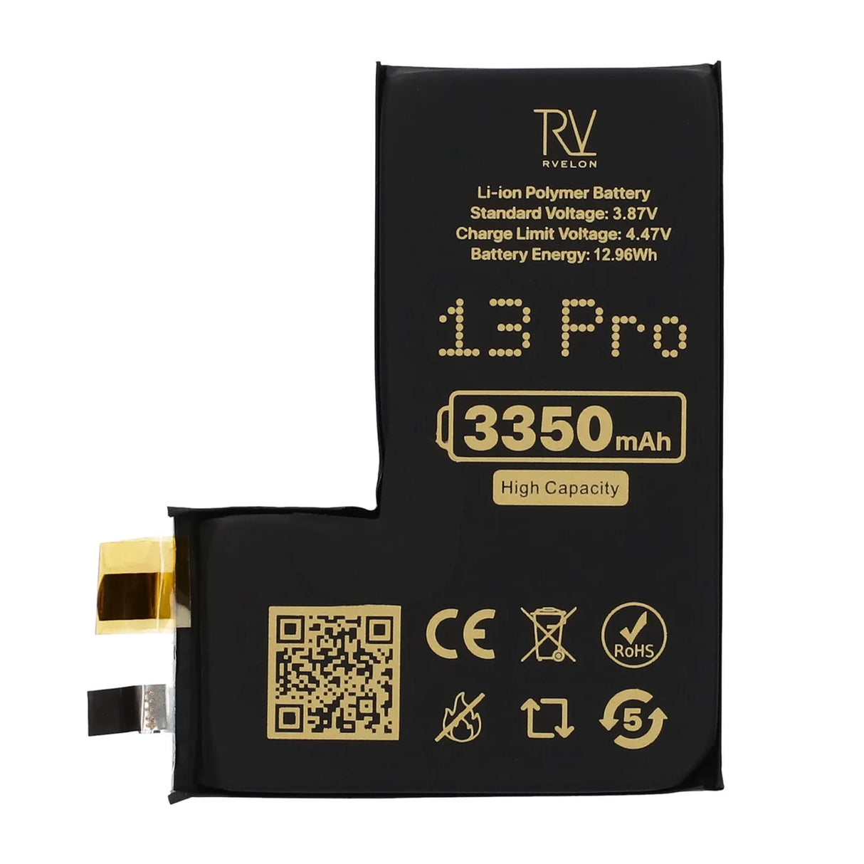 Rvelon Batteri til iPhone 13 Pro 3350mAh uten flexkabel