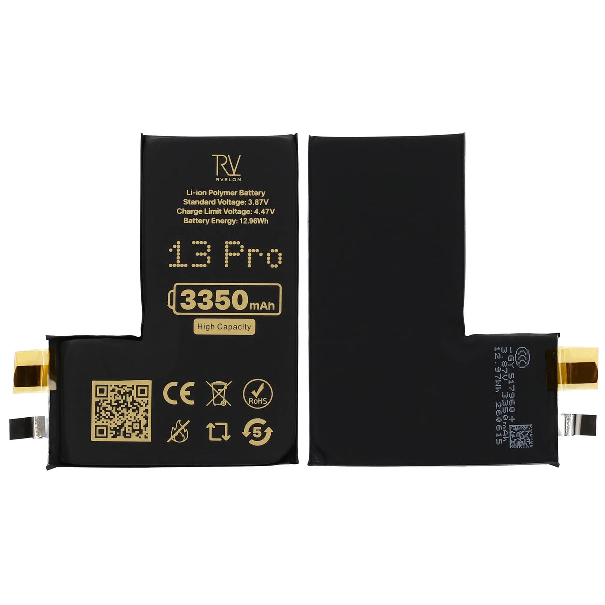 Rvelon Batteri til iPhone 13 Pro 3350mAh uten flexkabel