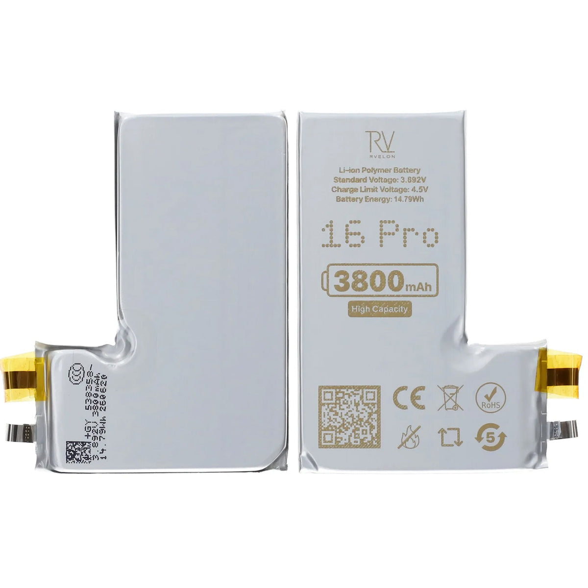 Rvelon Batteri til iPhone 16 Pro 3800mAh uten flexkabel