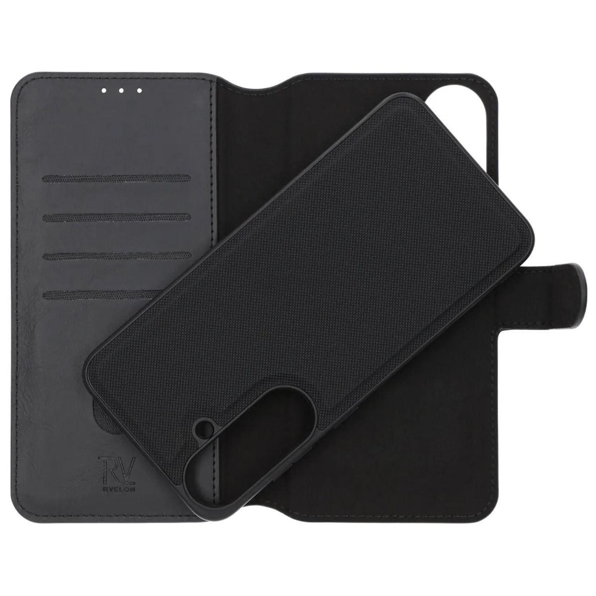 Rvelon Samsung Galaxy S26 FE Etui 4 Kortlomme Löstagbart Deksel Svart