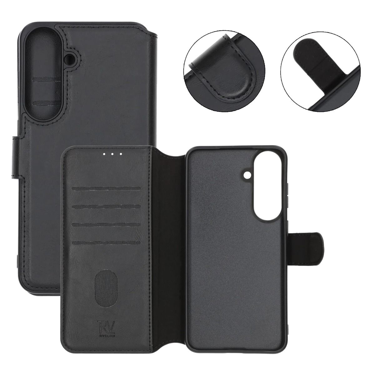 Rvelon Samsung Galaxy S26 FE Etui 4 Kortlomme Svart