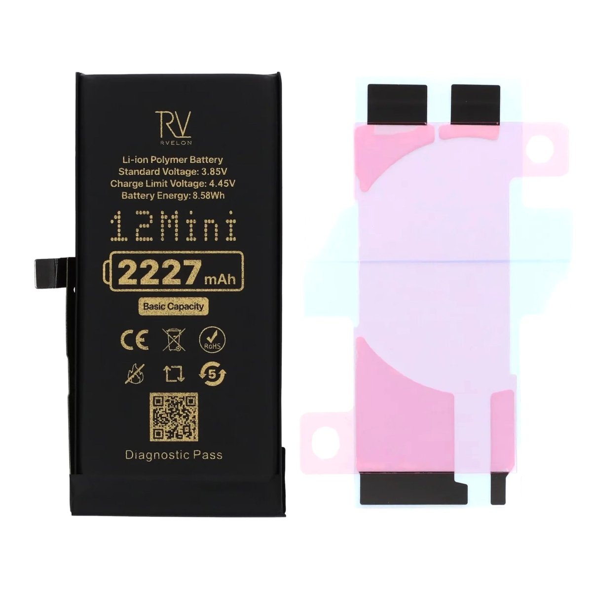 Rvelon Batteri for iPhone 12 Mini – 2227 mAh Original kapasitet