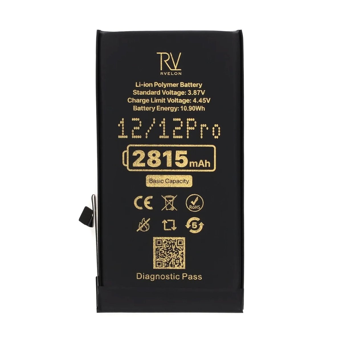 Rvelon Batteri for iPhone 12 og 12 Pro – 2815 mAh Original kapasitet