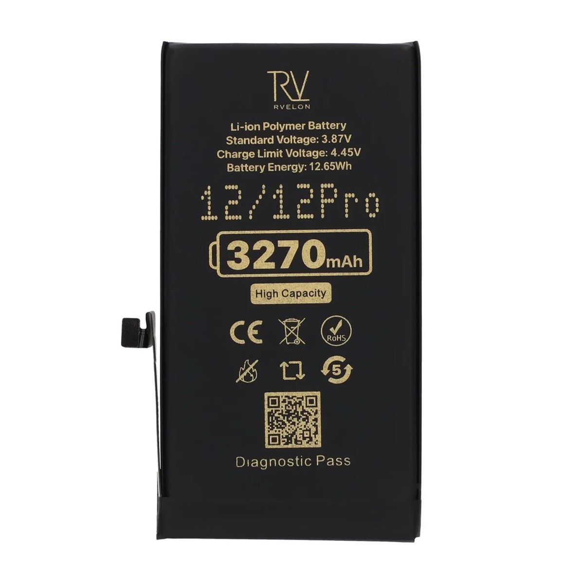 Rvelon Batteri for iPhone 12 og iPhone 12 Pro – 3270 mAh Høy kapasitet