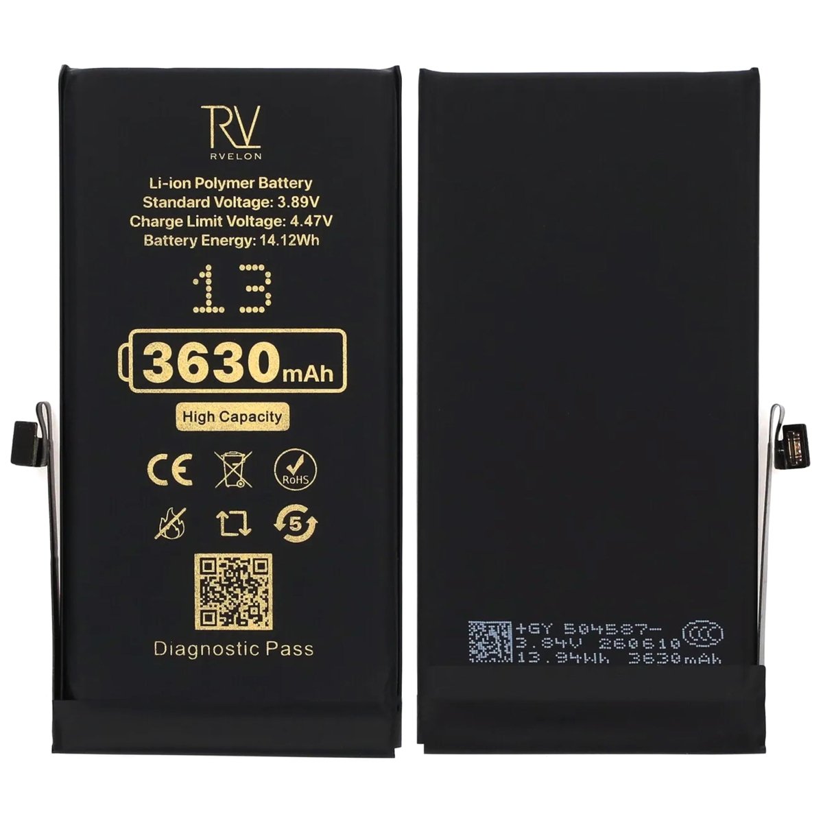 Rvelon Batteri for iPhone 13 – 3630 mAh høy kapasitet