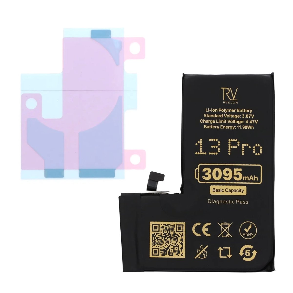 Rvelon Batteri for iPhone 13 Pro – 3095 mAh original kapasitet