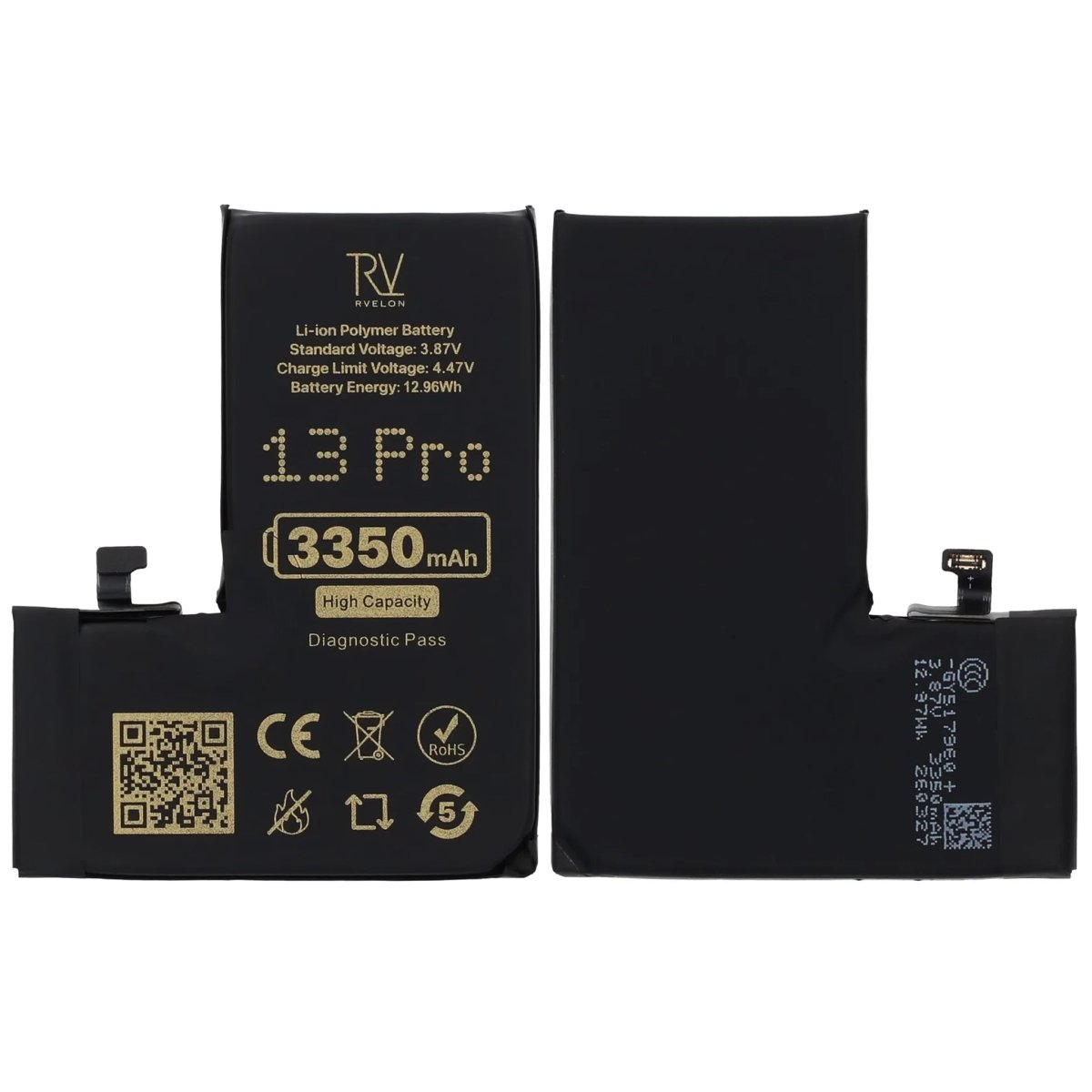 Rvelon Batteri for iPhone 13 Pro – 3350 mAh høy kapasitet
