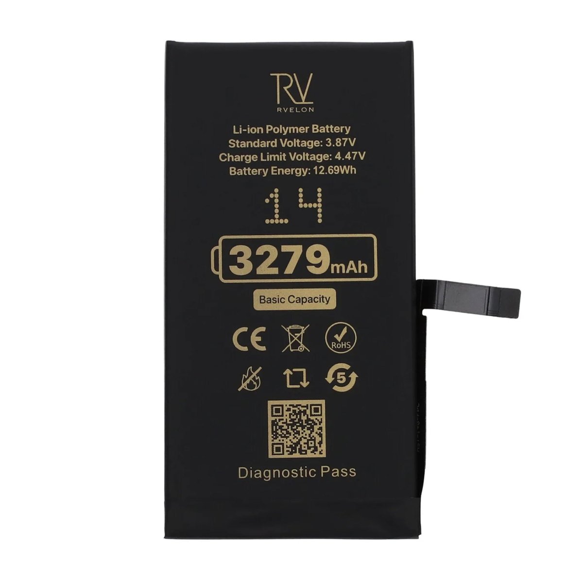 Rvelon Batteri for iPhone 14 – 3279 mAh original kapasitet