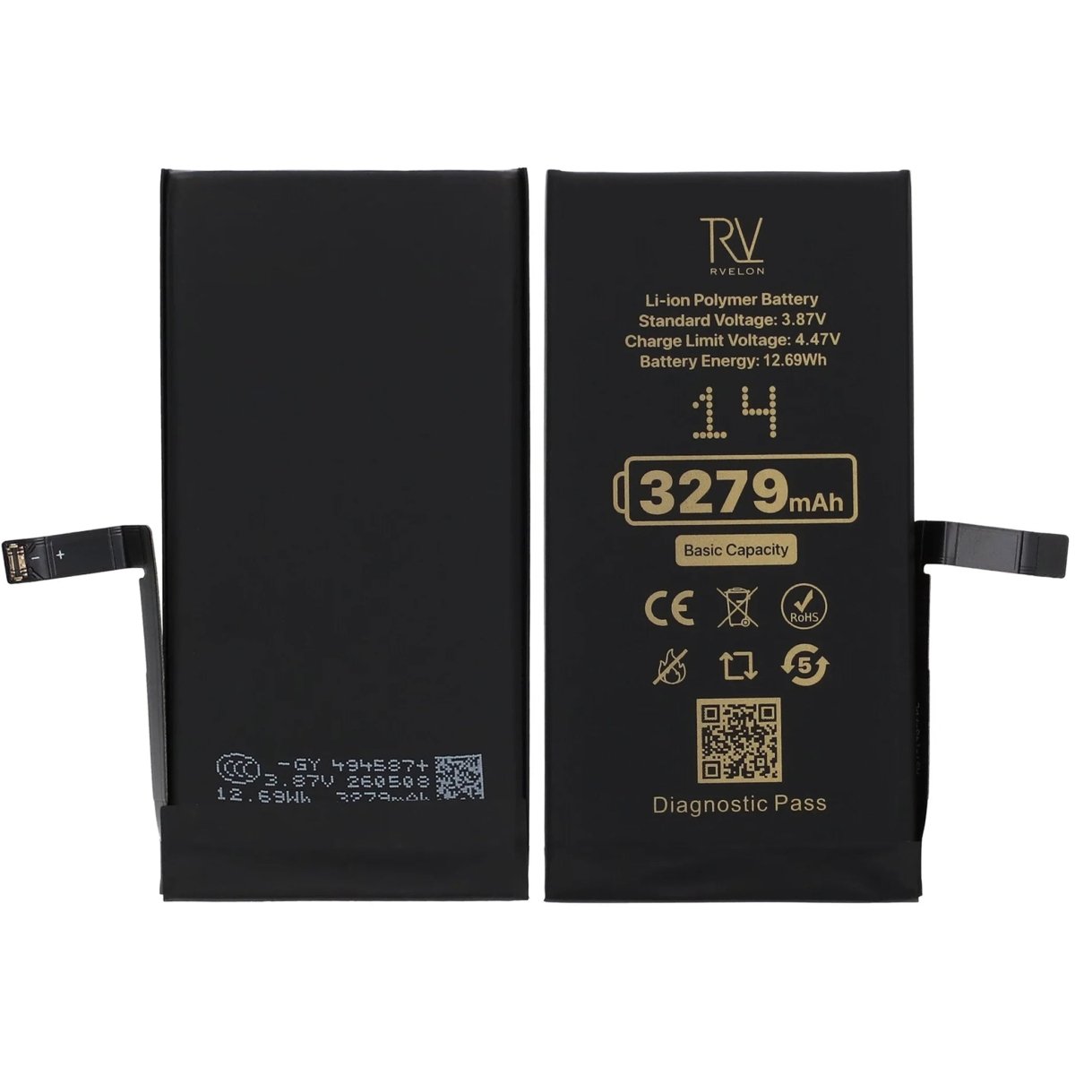Rvelon Batteri for iPhone 14 – 3279 mAh original kapasitet
