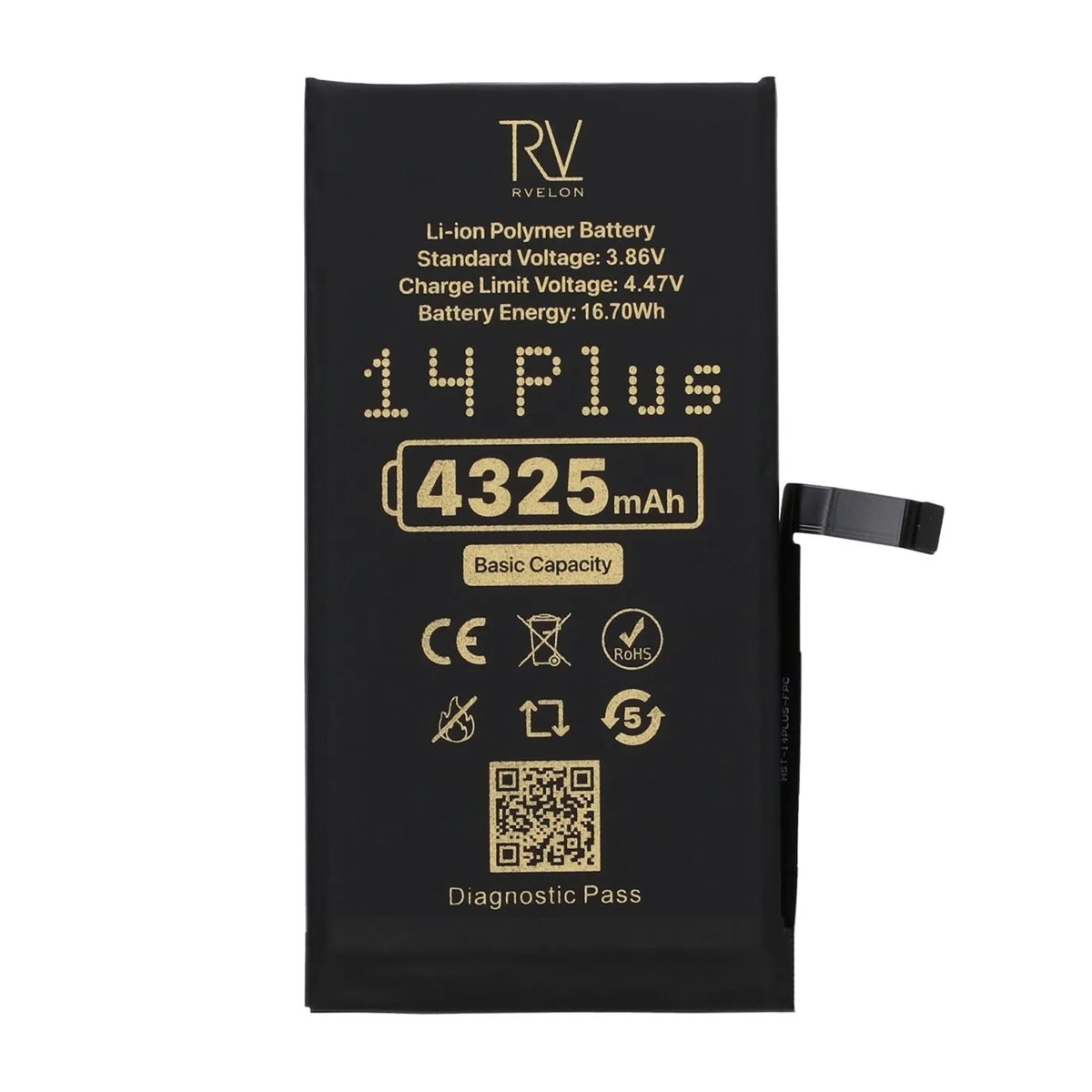 Rvelon Batteri for iPhone 14 Plus – 4325 mAh original kapasitet
