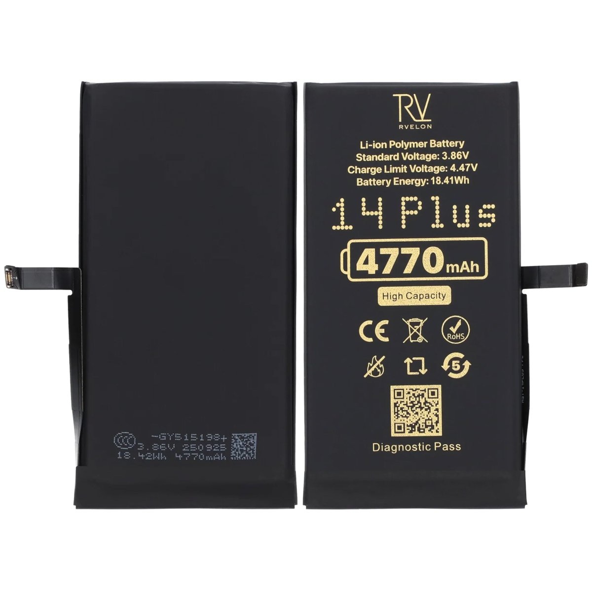 Rvelon Batteri for iPhone 14 Plus – 4770 mAh høy kapasitet