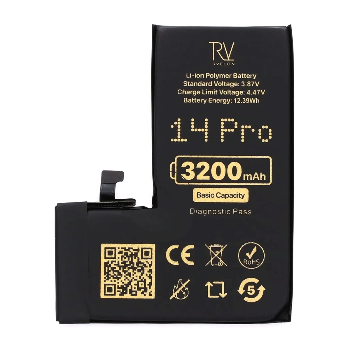 Rvelon Batteri for iPhone 14 Pro – 3200 mAh original kapasitet