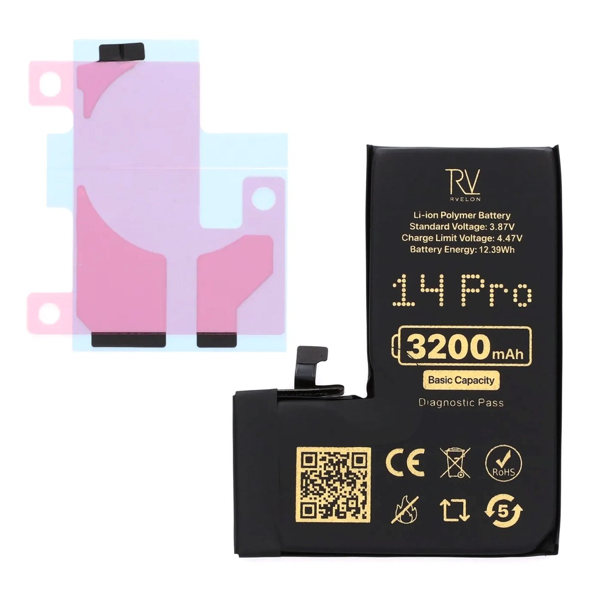 Rvelon Batteri for iPhone 14 Pro – 3200 mAh original kapasitet