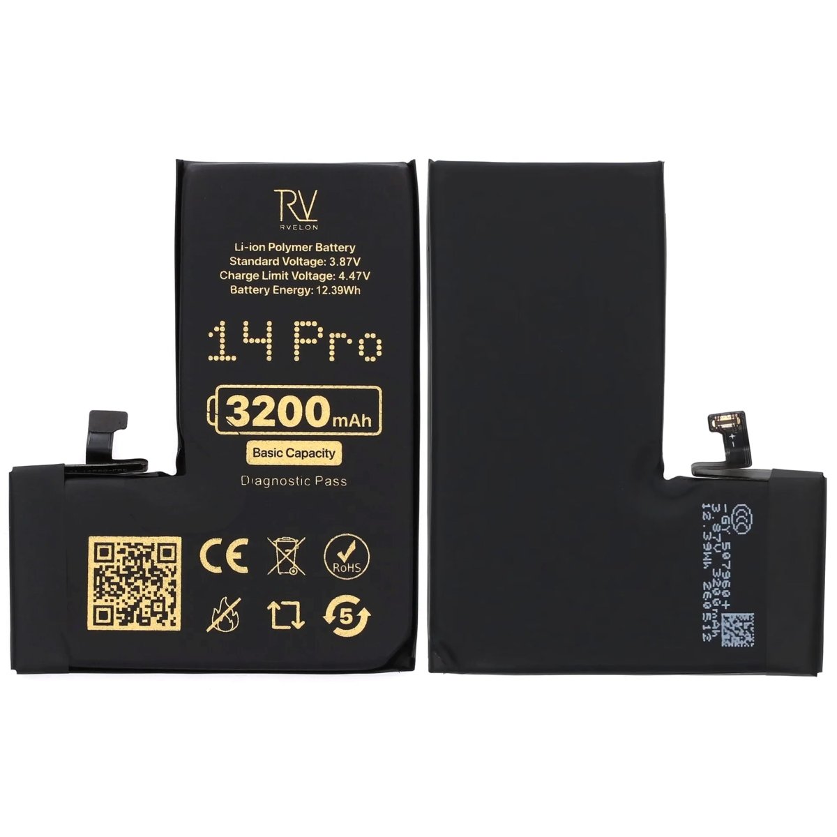 Rvelon Batteri for iPhone 14 Pro – 3200 mAh original kapasitet