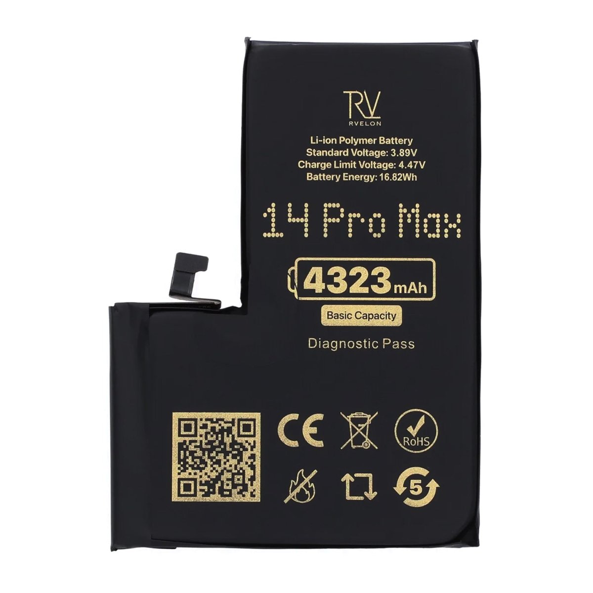 Rvelon Batteri for iPhone 14 Pro Max – 4323 mAh original kapasitet