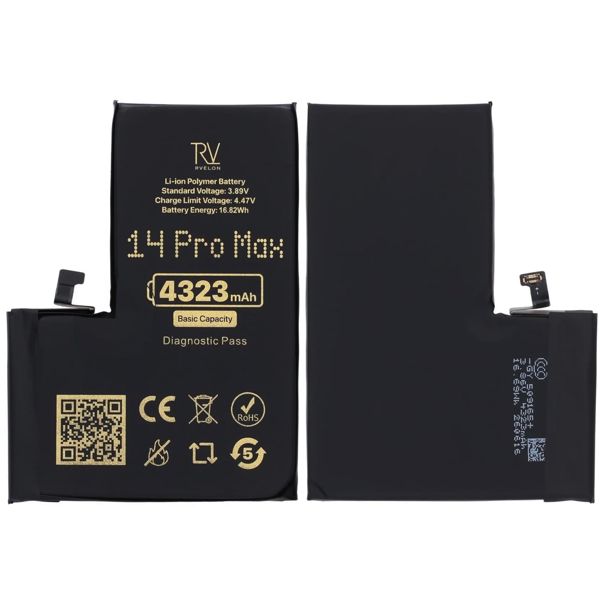 Rvelon Batteri for iPhone 14 Pro Max – 4323 mAh original kapasitet