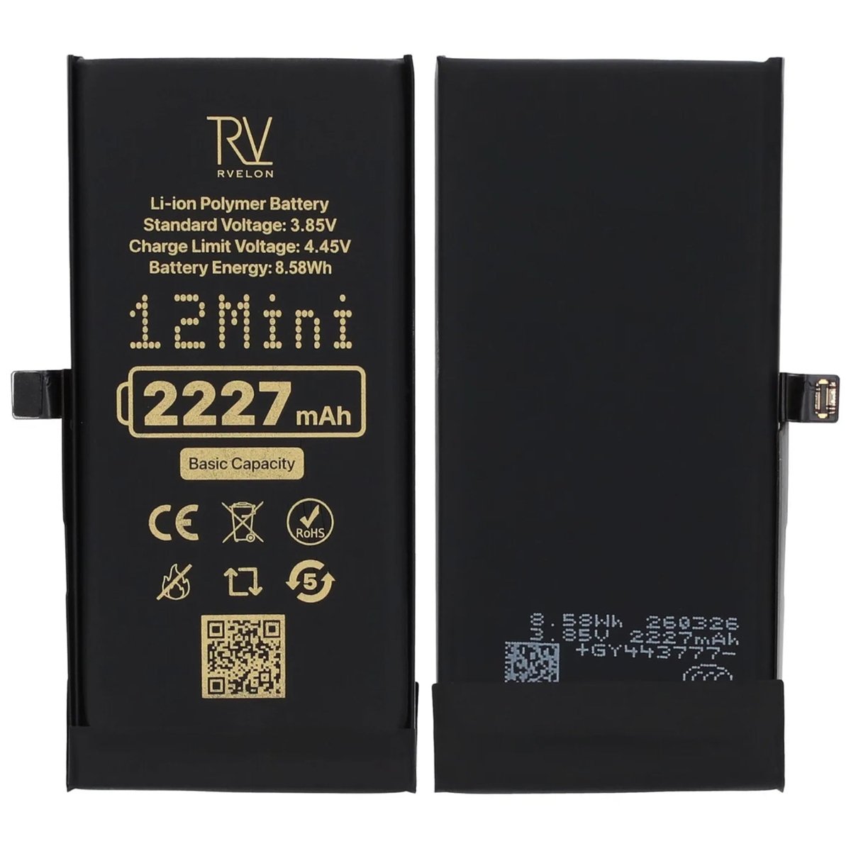 Rvelon Premium-batteri til iPhone 12 Mini – 2227mAh