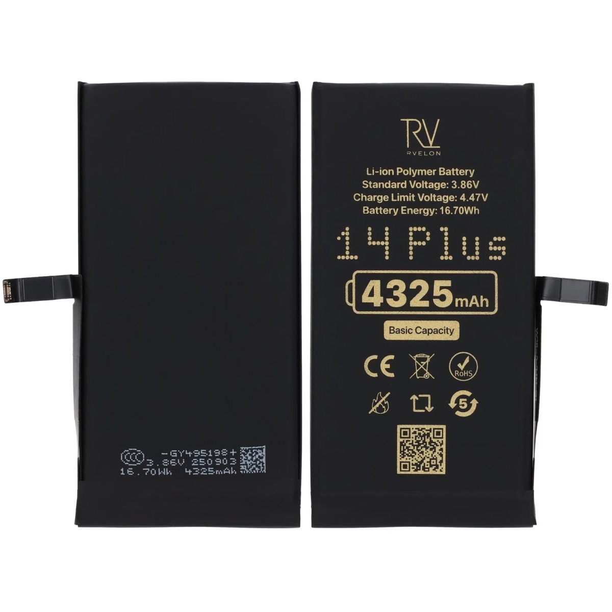 Rvelon Premium Batteri for iPhone 14 Plus – 4325mAh