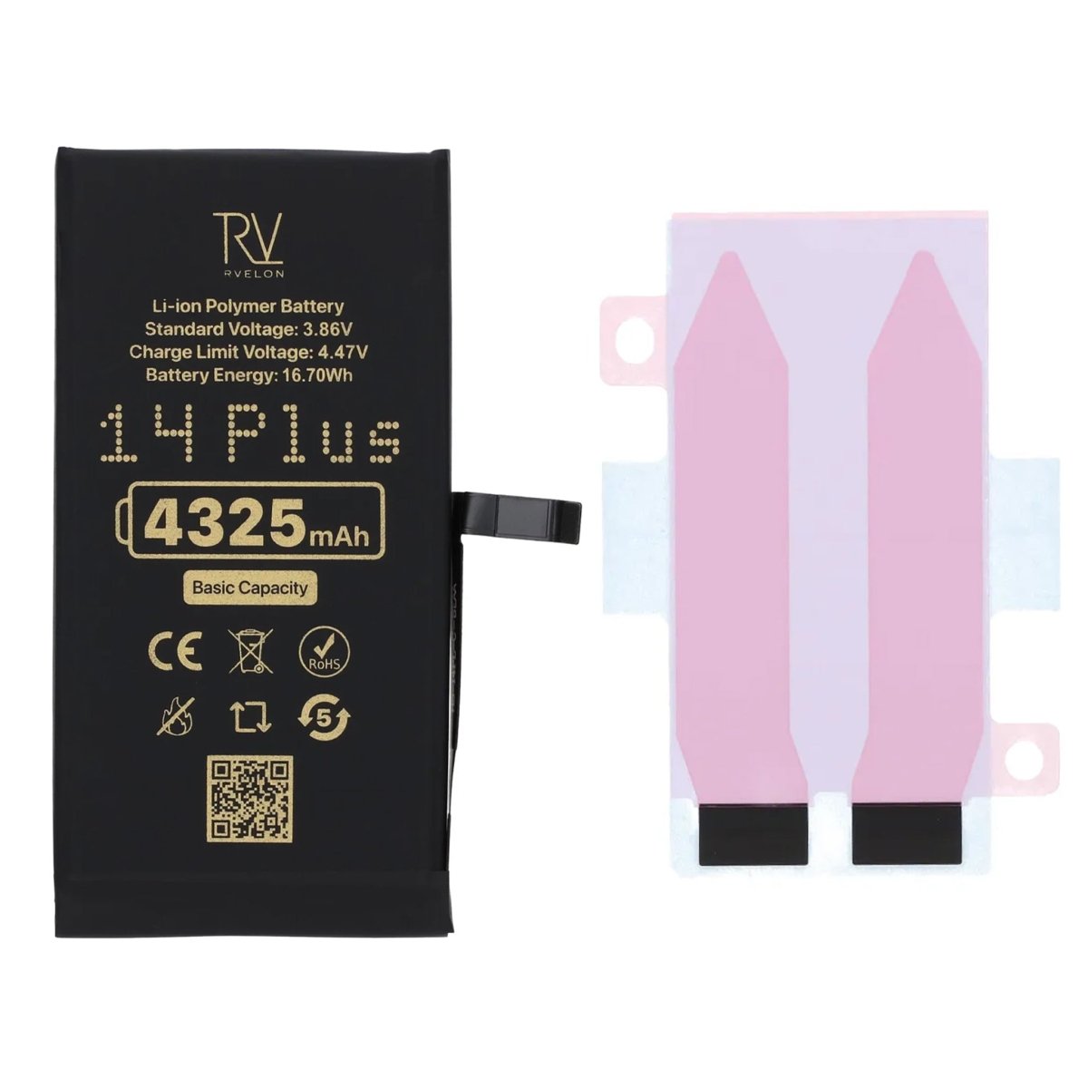 Rvelon Premium Batteri for iPhone 14 Plus – 4325mAh