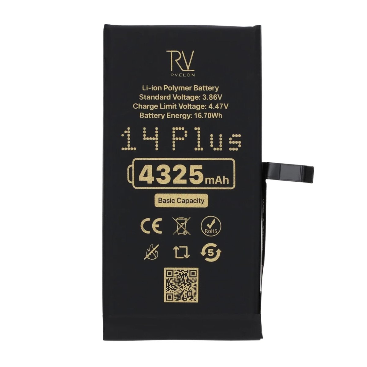 Rvelon Premium Batteri for iPhone 14 Plus – 4325mAh