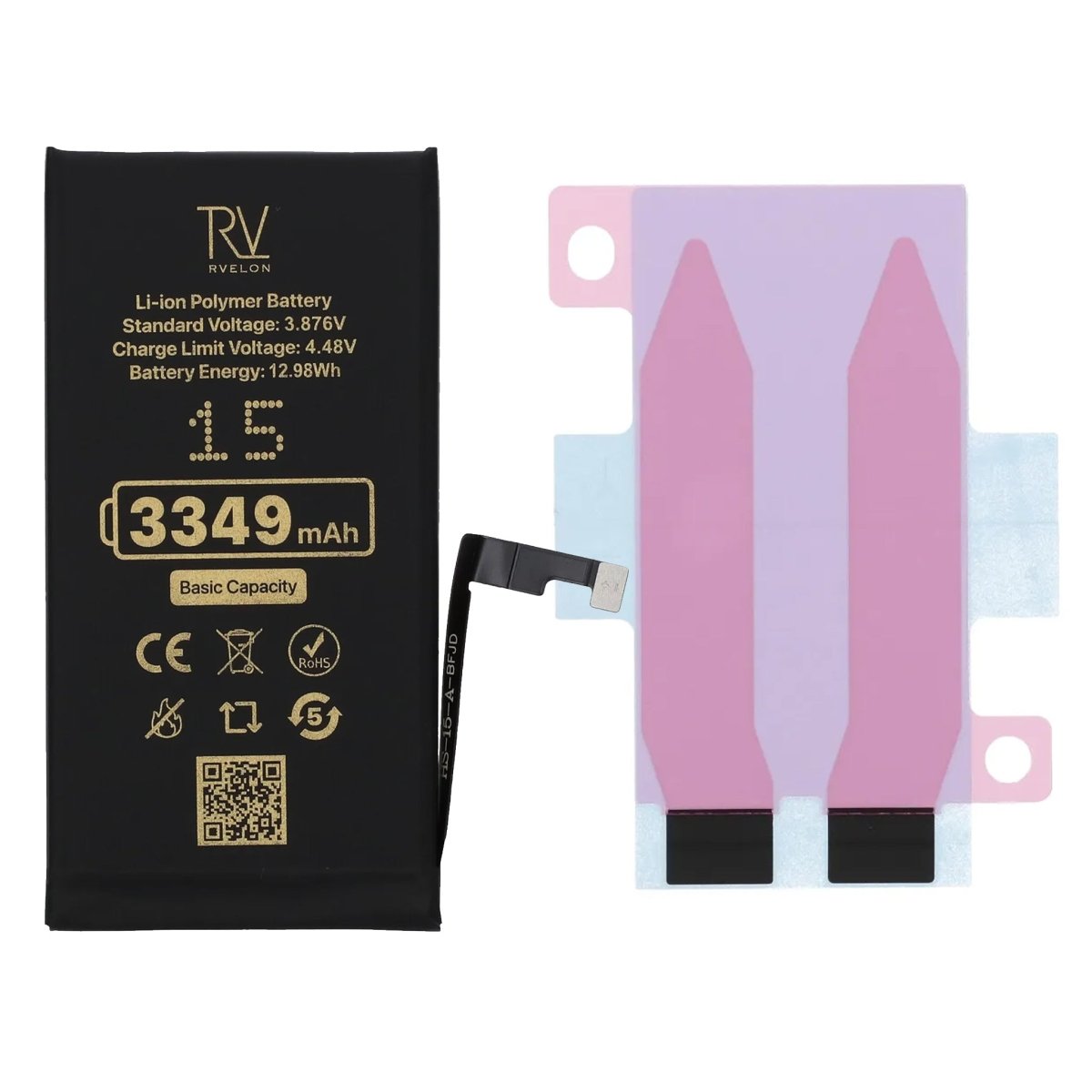 Rvelon Premium Batteri for iPhone 15 – 3349mAh