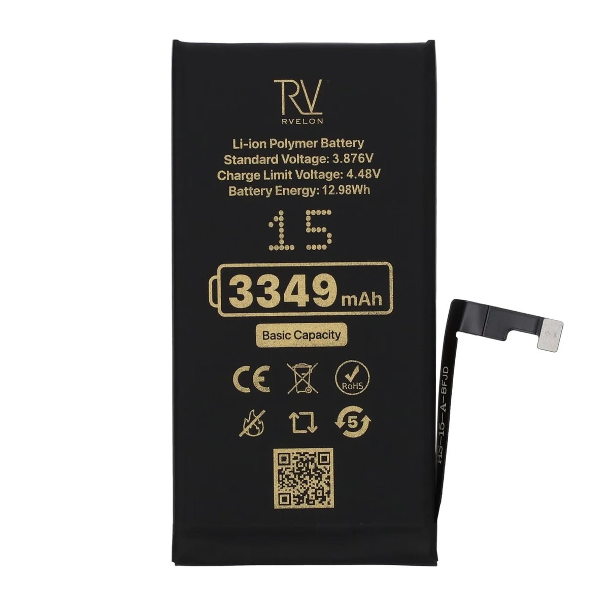 Rvelon Premium Batteri for iPhone 15 – 3349mAh
