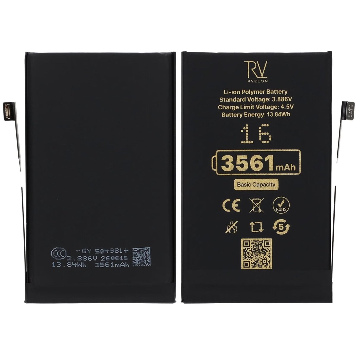 Rvelon Premium Batteri for iPhone 16 – 3561mAh