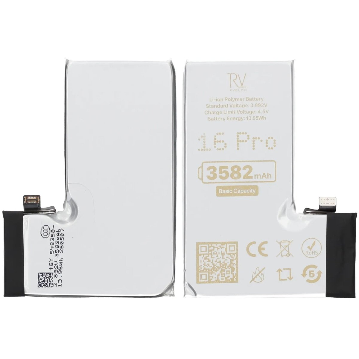 Rvelon Premium Batteri for iPhone 16 Pro – 3582mAh