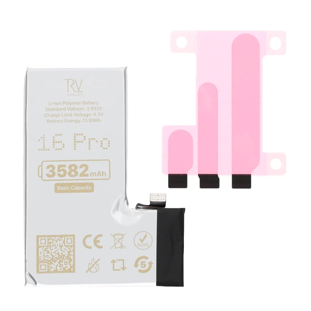 Rvelon Premium Batteri for iPhone 16 Pro – 3582mAh