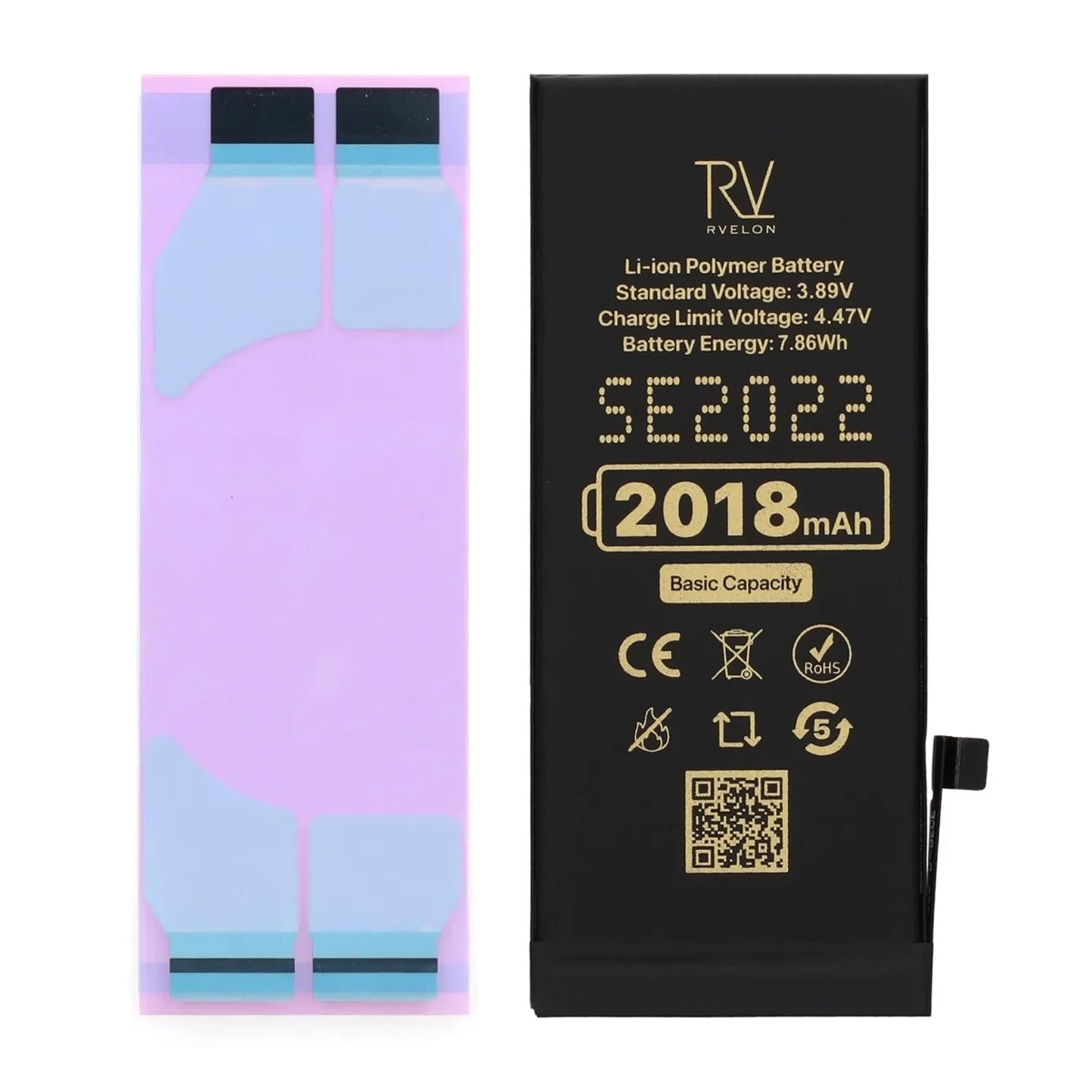 Rvelon Premium Batteri for iPhone SE 2022 – 2018mAh