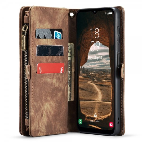 CaseMe Samsung Galaxy A14 Etui 008 Series Avtakbart Deksel Brun