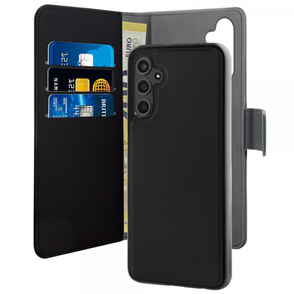 Puro Samsung Galaxy A14 Etui Wallet Detachable 2 in 1 Svart