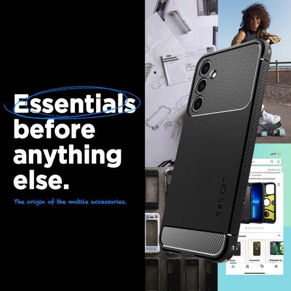 Spigen Samsung Galaxy A25 Deksel Rugged Armor Matte Black