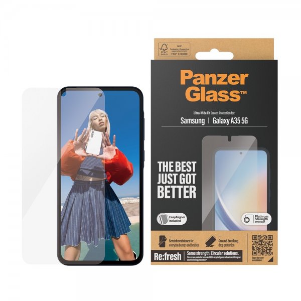 PanzerGlass Samsung Galaxy A35 Skjermbeskytter Ultra-Wide Fit EasyAligner