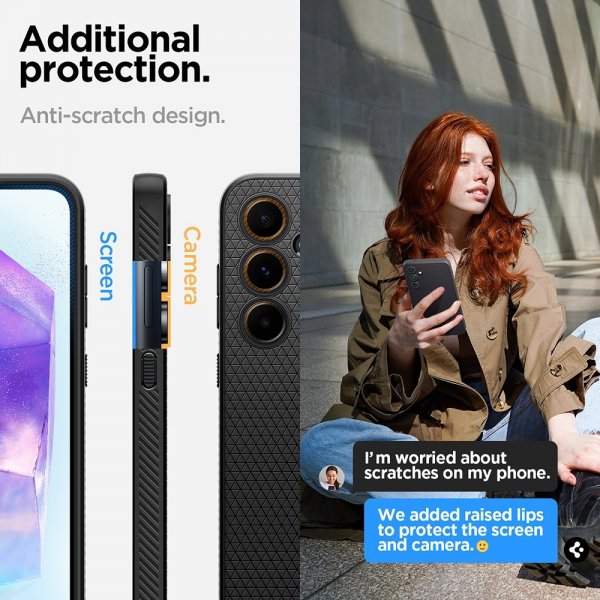 Spigen Samsung Galaxy A55 Deksel Liquid Air Matte Black