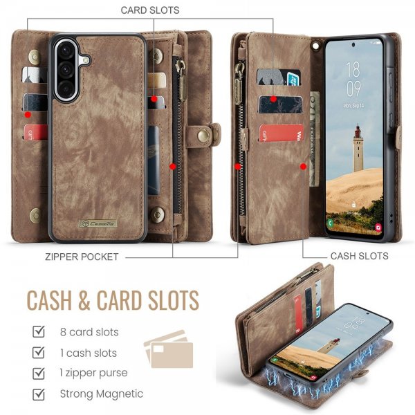 CaseMe Samsung Galaxy A56 Etui 008 Series Avtakbart Deksel Brun