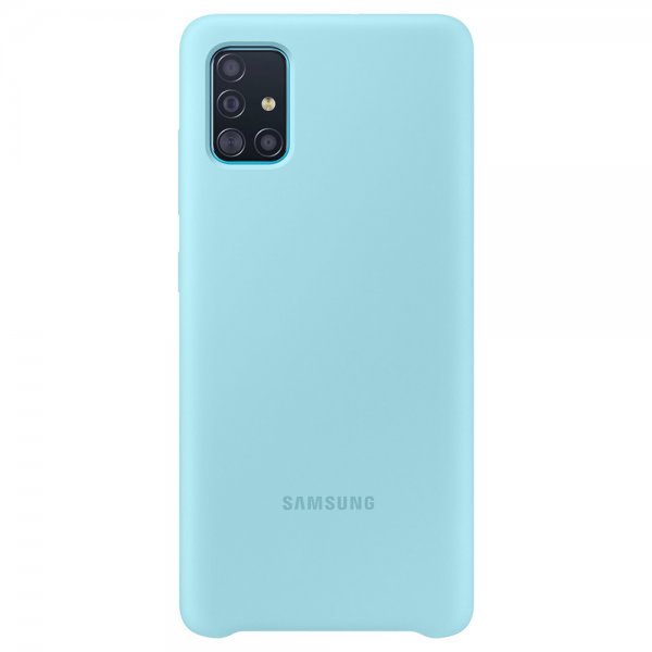 Samsung Original Galaxy A71 Deksel Silikoni Cover Blå