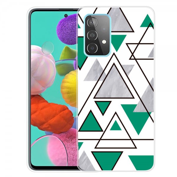 Samsung Galaxy A72 Deksel Marmortrekant Grønn