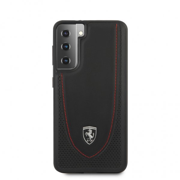 Ferrari Samsung Galaxy S21 Etui Logo Perforert Svart