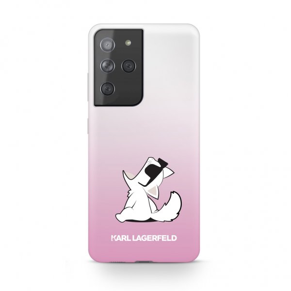 Karl Lagerfeld Samsung Galaxy S21 Ultra Deksel Choupette Transparent Rosa