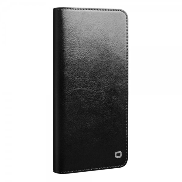 Qialino Samsung Galaxy S22 Etui Ekte skinn Kortlommer Svart