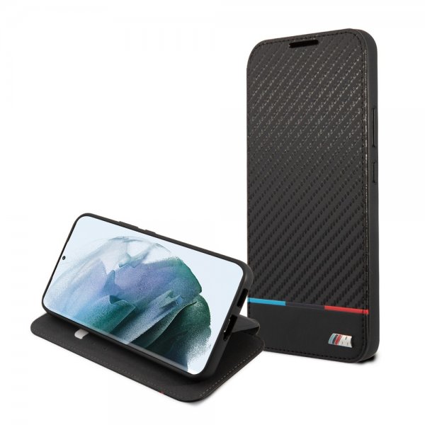 BMW Samsung Galaxy S22 Plus Etui Tricolor Stripe Carbon Svart