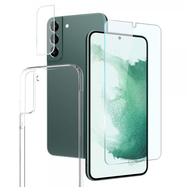 Northjo Samsung Galaxy S22 Deksel med Skjermbeskytter og Kamerabeskytter 3-i-1
