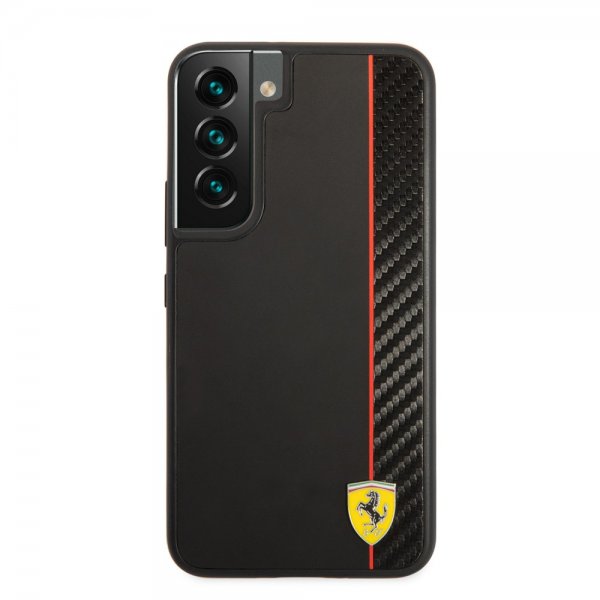 Ferrari Samsung Galaxy S22 Deksel Vertical Stripe Metal Logo Svart