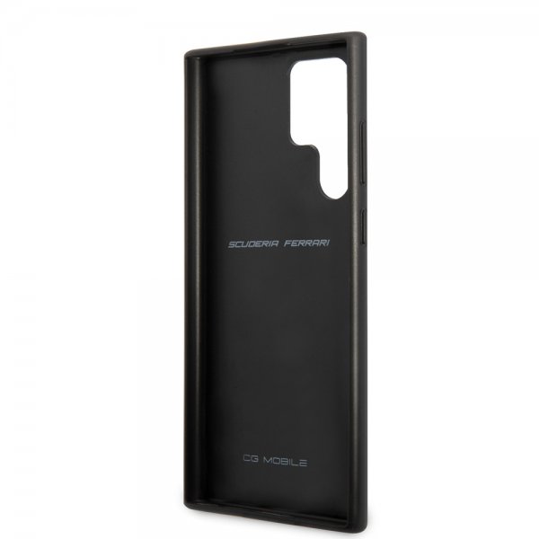 Ferrari Samsung Galaxy S22 Ultra Deksel Vertical Stripe Metal Logo Svart