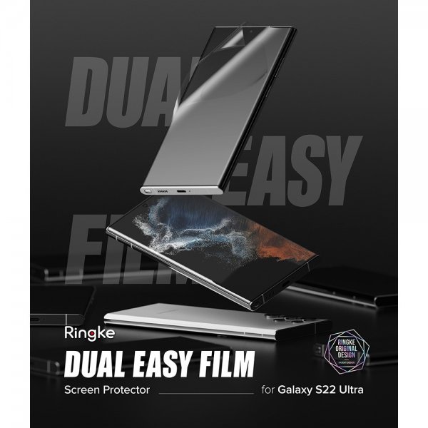 Ringke Samsung Galaxy S22 Ultra Skjermbeskytter Dual Easy Film 2-pakning