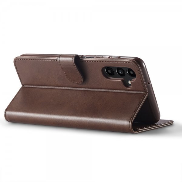 Lc.Imeeke Samsung Galaxy S23 FE Etui med Kortlomme stativfunksjon Brun